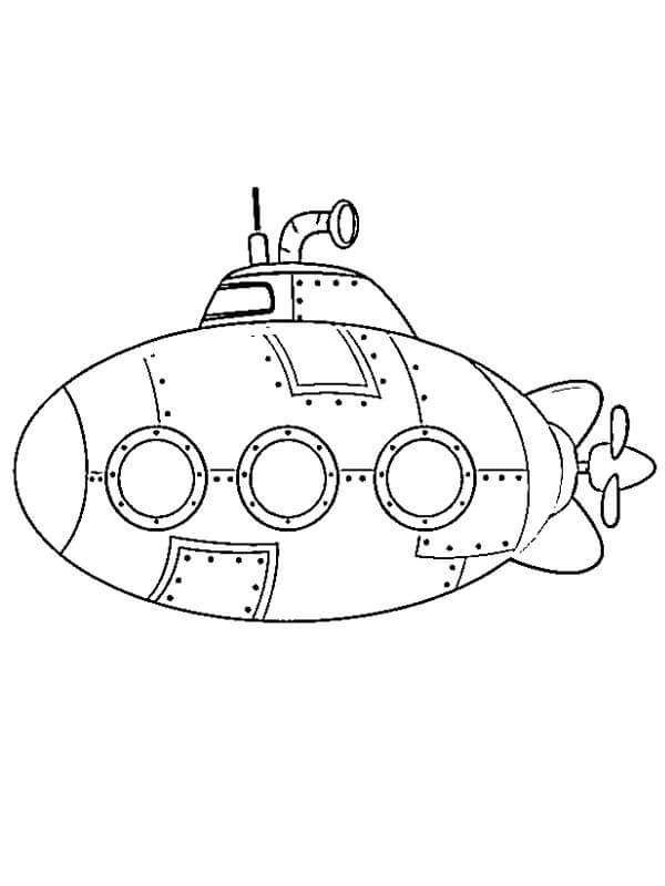 Dibujo Submarino Simple Para Imprimir Y Colorear